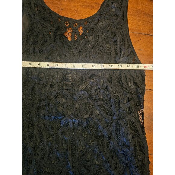 Vintage 1999 Plaza South Petite Black Lace Sleeveless Sheath Dress Size 8 - Picture 10 of 10